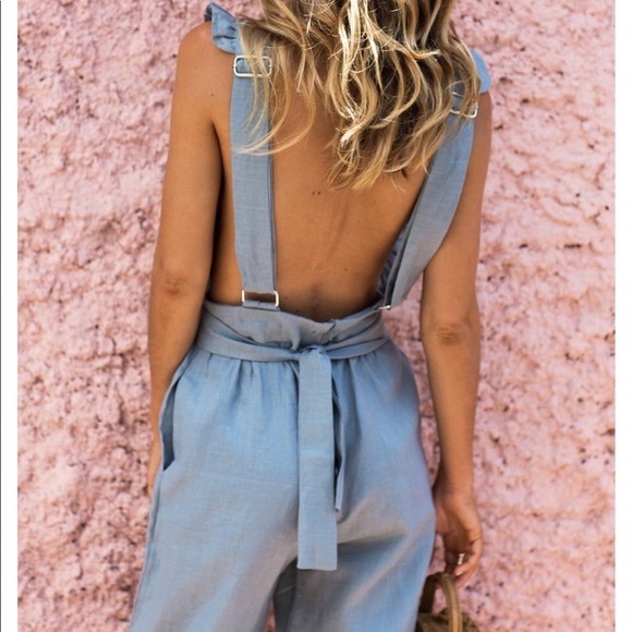 Posse Rider Jumpsuit Australian Linen Seagrass - Picture 2 of 5